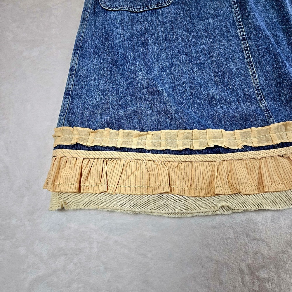 NWT Jill Brimfield Jean Skirt Size 10 Festival Boho Cottage Core Prairie Ruffle‎ - Picture 2 of 10